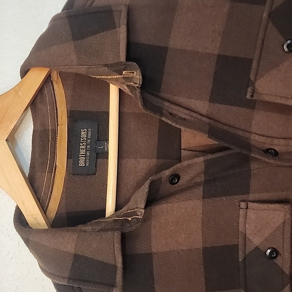 Brothers and Sons Men's Jacquard Plaid Button Down Western Shirt - Picture 6 of 12